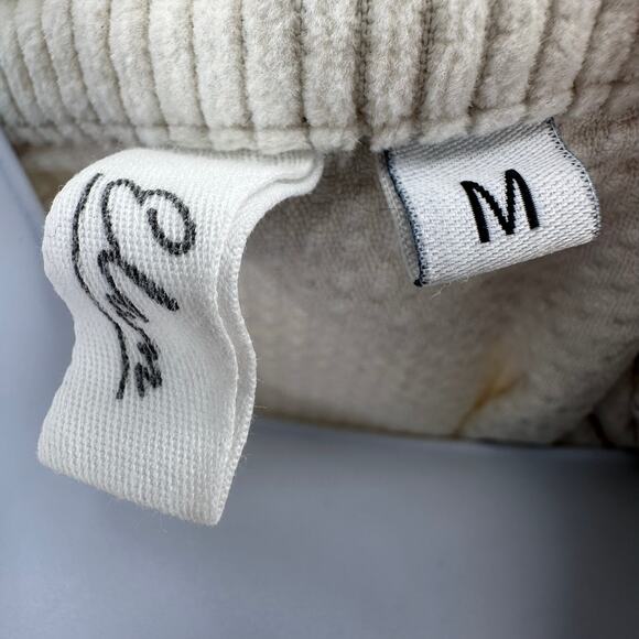 Elan Off White Corduroy Shirt Jacket Womens M Button Up Raw Edge Hem Long Sleeve - Picture 11 of 12